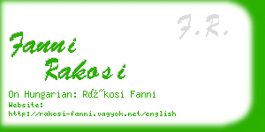 fanni rakosi business card